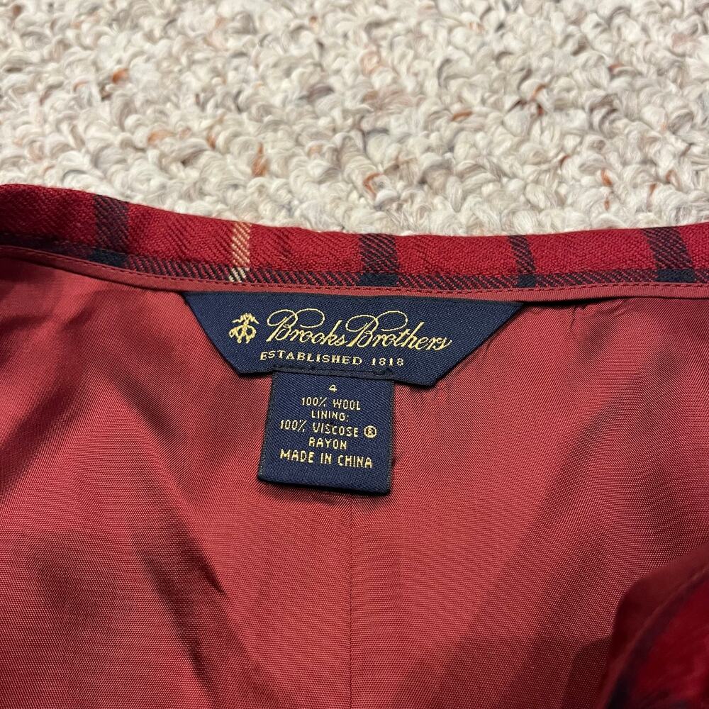 Brooks Brothers Tartan Plaid Wool Midi A Line Skirt 4 Old Money Preppy Classic - Picture 2 of 6